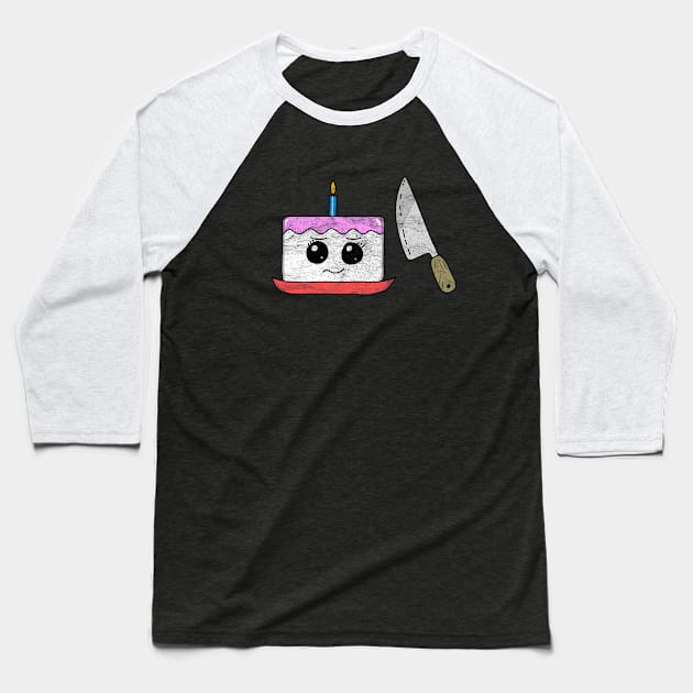 Nervous Cake - Ill cut you! Baseball T-Shirt by karutees